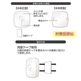 【ELPA日本朝日電器】按壓式方形LED小夜燈 DOP-905L 白光(夜燈 感應燈)