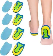 4 Pairs of Gel Heel Cups Plantar Fasciitis Inserts Heel Pads Insoles for Heel Spurs, Gel Heel Cushions for Heel Pain Relief Silicone Gel for Achilles Pain Relief (Blue, One Size)