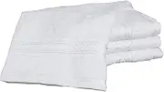 Bentley Priory Linens Supreme Face Flannels for Bathroom 500GSM Super Soft Egyptian Cotton Pack of 4 Absorbent and Quick Dry Face Cloth Flannel Towels Set 30 x 30cm (WHITE)