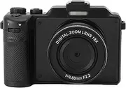 5K Digital Camera, 80MP Vlog Camera with Front and Rear Lens, 18X Digital Zoom, Hand Strap, for Photography Video (Black)
