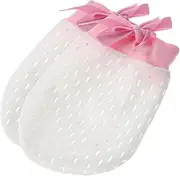 [TENDYCOCO] 1 Pair Mesh Gloves No Scratch Mittens Newborn Scratch Mittens Boy Mittens Mittens No Scratch Breathable Mittens Mittens Newborn Nylon Pink