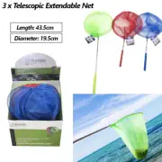 3 x Extendable Telescopic Fishing Insect Bug Net Kids Butterfly Catcher Mesh Net