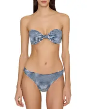 Milly Margot Textured Stripe Bikini Bottom