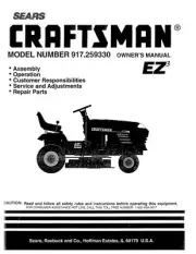 Owner’s Manual Sears Craftsman 15.5 HP Lawn Tractor/Riding Mower - 917.259330