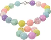 Generic 1 Set Necklace Bracelet Plush Charms Name Necklace Mardi Gras Beads Necklaces Kit Teardrop Amethyst Pendants Candy Necklace Girl Necklace Bracelet Acrylic