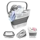 Collapsible Plastic Laundry Basket Tub Pop Up Clothes Storage Organizer, 30L(...