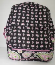 Vera Bradley Pink Elephant Large Backpack Retired Pattern 2007 New with Tags