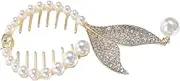 CANIGHT Essential Hair Accessories for Women Rhinestone and Pearl Hair Clip Ponytail Bun Holder Jaw Hair Clips