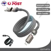 4-in-1 USB A to Type C Coiled Cable 100W Fast Charging For Apple Samsung Google