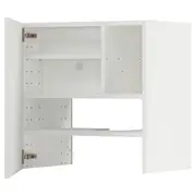 METOD wall cb f extr hood w shlf/door, white/Stensund white, 60x60 cm