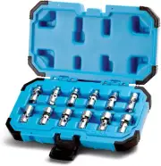 1/4 In. Drive Universal Socket Set, 5-15 Mm Metric, 12-Piece