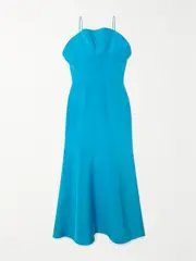 [Rodarte] Rodarte - Embellished Silk-crepe Midi Dress - Teal - US14 US 14 Blue