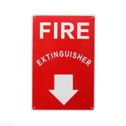 Sign FIRE Extinguisher Sign Arrow Red Alarm Service 200x300mm metal Notice Works