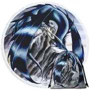 Stormchaser Cliff Dragons Round Beach Towel