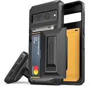 [VRS DESIGN] Damda Glide Hybrid Case Designed for Google Pixel 7 Pro (2022) Heavy Duty Stand Wallet Cover - Black Groove