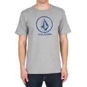 NEW VOLCOM SURF FADE STONE MEN'S TEE T SHIRT HEATHER GREY M MEDIUM ZZ82