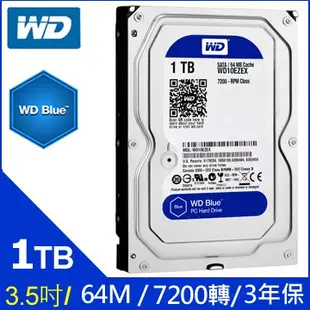 全新 威騰 WD 1TB 1T 藍標 硬碟 3.5吋 三年保 WD10EZEX