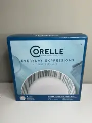 4 Corelle Everyday Blue Geometrica Dinner Plates 10-1/2” diameter NEW!
