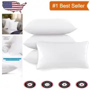 Hypoallergenic 14"x24" Feather Down Pillow Inserts - Pack of 4 for Home Comfort