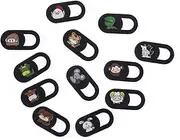 jojofuny Slide Laptop Camera Cover 12pcs Animal Privacy Covers Webcam Slider for Computer