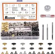 Rustark 150 Sets Leather Snap Fasteners Kit, 6 Colors Metal Button Snaps Press Studs with 4 Pieces Installation Tools for Leather Craft, Jackets, Jeans Wears, Bracelets and DIY Craft (12.5mm)