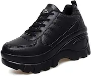 [XBLDU] Women's Wedge Sport Walking Chunky Platform Non-Slip Running Shoes Comfort Casual Work Shoes
