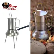 Camping 2In1 Stainless Steel 9Cup Moka Pot Coffee Maker Italian Espresso Kettle