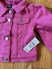 Gap Denim Infant Pink Stretch Denim Jacket Girl's Size 18-24 Mos - NWT