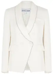 Veronica Beard Jagger Dickey Crystal-embellished Satin Blazer - White - 4 (UK8 / S) 4 (UK8 / S)