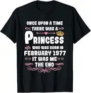 [X.Style] Once Upon a time There was a Princess. February 1977 ds1349 T-Shirt (2XL) Black