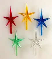 MEDIUM STARS Ceramic Christmas Tree TOPPERS 5 COLORS