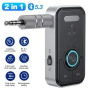 USB Bluetooth 5.3 Transmitter Receiver 2in1 Wireless Audio 3.5mm Aux Car Adapter
