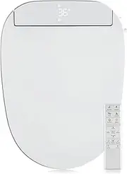 ZMJH Elongated Bidet Toilet Seat, Electric Smart Heated Seat with Slow Closes, Auto Open and Close Lid, Vortex Wash, Warm Dryer, Rear and Front Wash, Warm Water, Remote Control, White, 210S-X