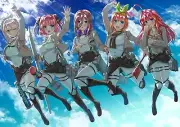 Anime the quintessential quintuplets x attack on titan Playmat Gaming Mat