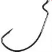 Gamakatsu 58411 1/0 6Ct Black Worm Hooks X-Wide Gap