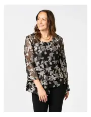 [Fella Hamilton] Swiftie Embroidered One Button Cardigan in Black
