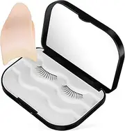 CLISPEED Box Empty Eyelash Storage Box with Mirror Compact Fake Eyelash Organizer for Travel Holds Includes Lash Clip Applicator for Makeup the Go Color