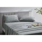 Trafalgar Brooklyn Bamboo Cotton Bed Sheet Set - Silver, Queen - Queen