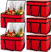 6 Pcs Insulated Food Delivery Bag XXXL Large Capacity Hot Cold Grocery Tote Bag