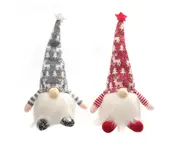 C286 2PCS Christmas Faceless Doll Doll with Lamp Window Decoration Scene Arrangement Christmas Doll Standing Desk Decoration