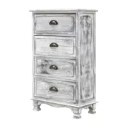 Vintage Storage Cabinet Bedside Table 4 Drawer ADELINE GREY