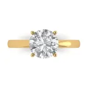 2.1ct Round Anniversary Engagement Bridal 4-prong Wedding Ring 14k Yellow Gold