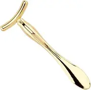 Real Hair Side Fringe 2pcs Mini Makeup Spoon Eye Facial Hair Chain Silver Anti-ageing Eye Stick Massage Roller Facial Roller Eye Massage Small Soap Facial Mask Cream