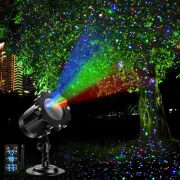 Christmas Laser Projector Lights Outdoor, Moving Red Green Blue 3 Color Starr...