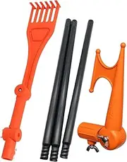 WeiLaiKeQi Gutter Cleaning Tool Adjustable Rake Head Gutter Cleaner with Pole Hook for Lawn
