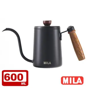 【MILA】木柄鶴嘴不鏽鋼手沖壺、細口壺(600ml)