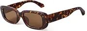 [Generic] Frame Glasses for Men for Women 90's Vintage Fashion Glasses Black Tortoise Frame for Women round Oversized (Brown, One Size)