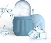 Joyeee Ice Face Roller, Reusable Silicone Mold Face Massage Eye Facial Beauty Skin Care Tools Apply Ice for Shrink Pores Anti Wrinkle Reduce Puffiness Improve Skin Elasticity, Striped, Light Blue
