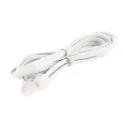 2m RJ11 Phone Wire Cable Telephone Extension Cord 6P4C Modular Adapter White