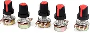 Aexit 5pcs (Potentiometer) B500K Ohm 3 Terminals Rotary Knob Audio B Type (39ry886qf574) Potentiometer Pot